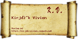 Kirják Vivien névjegykártya